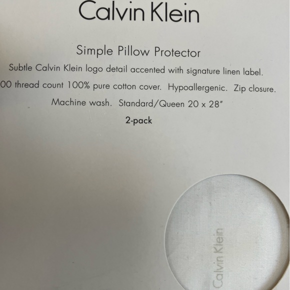 2 Calvin Klein Pillow protector. 200 thread cnt, Standrd/Queen 20x28” - Picture 3 of 6